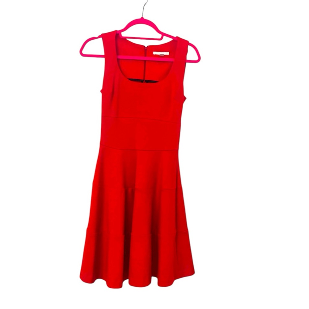 Vintage Banana Republic Vibrant Red Midi Pleated Dress Size 0